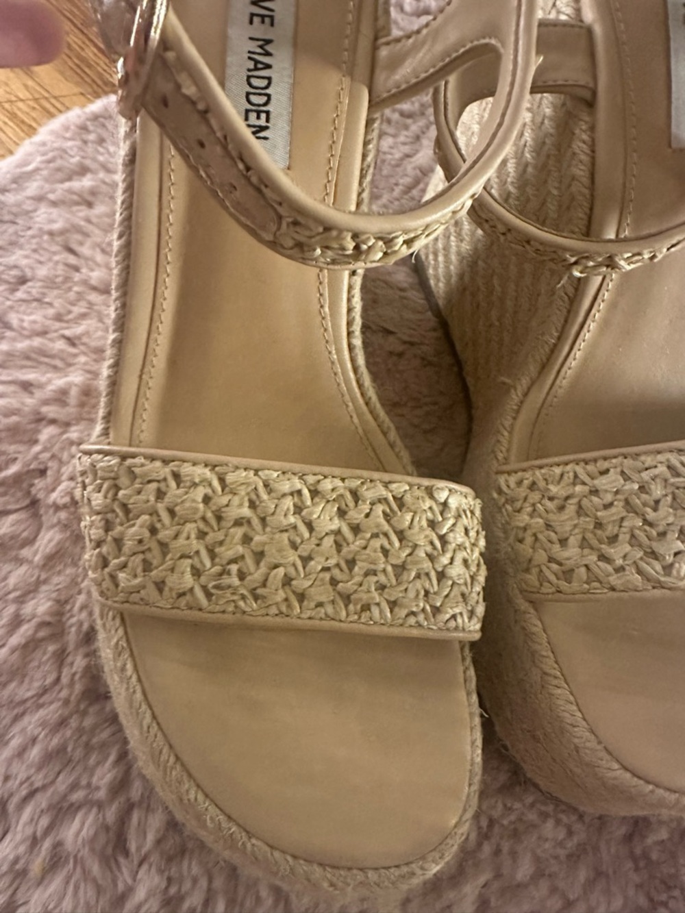 Steve Madden Natural Braided Espadrille Platform Sandals